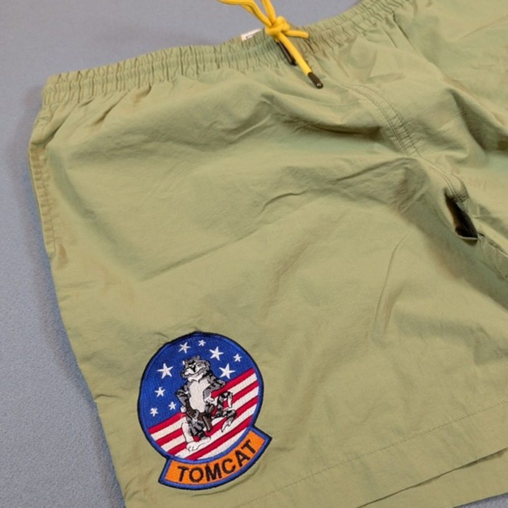 RSVLTS Top Gun Maverick Tomcat Swim‎ Trunks Men's Size Large Olive Green